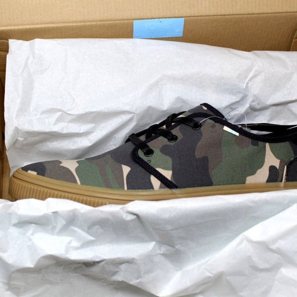 Tom’s Carlo Camo Sneakers SIZE 10.5 green woodland camouflage - Picture 3 of 10